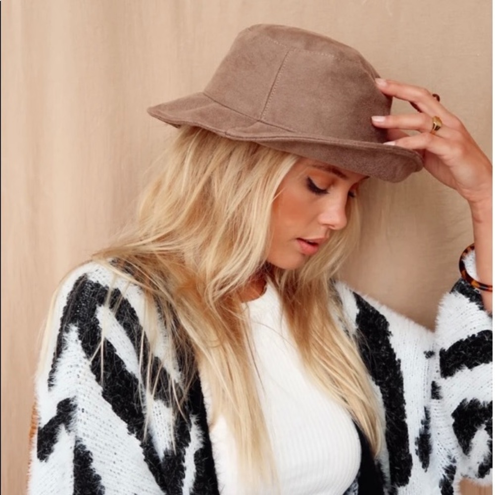 Aiden Taupe Vegan Suede Bucket - NWT